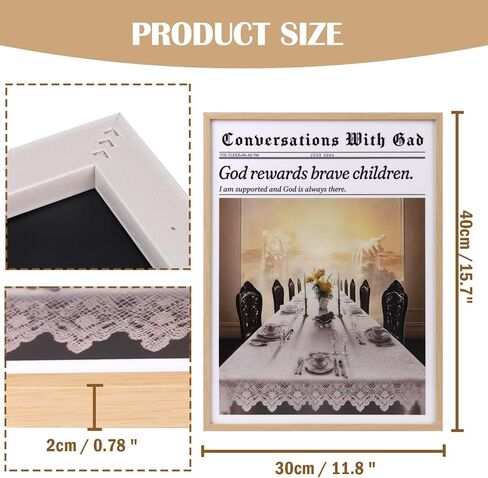 Jesus Newspaper Trend Picture Frame Wall Hanging Artwork - Size 12x16 inches, Retro Title Canvas Wall Hanging Decor, Suitable for Bedroom, Theme: "God Will Reward Brave Children!" Set of 1 piece, for dining room, living room, bedroom, suitable for Christi in Saudi Arabia