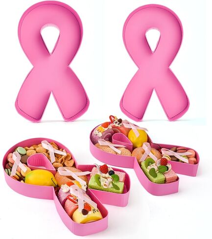 2 Pcs Breast Cancer Awareness Cardboard for Charcuterie Pink Ribbon Fillable Tray 12'' Paper Box for Cancer Awareness Party Memorials Activity Decorations in Saudi Arabia