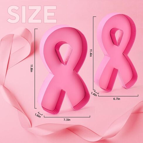 2 Pcs Breast Cancer Awareness Cardboard for Charcuterie Pink Ribbon Fillable Tray 12'' Paper Box for Cancer Awareness Party Memorials Activity Decorations in Saudi Arabia
