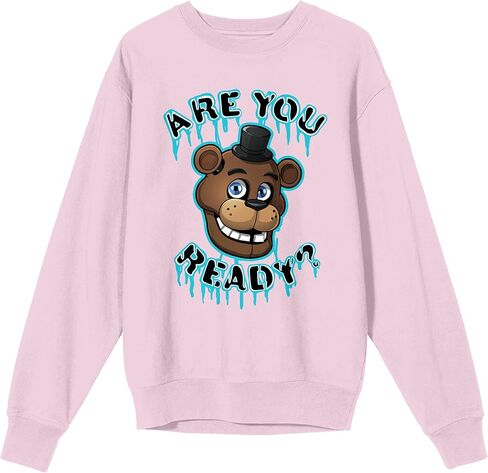 Bioworld Five Nights at Freddy's Are You Ready? Adult Pink Crew Neck Sweatshirt in Saudi Arabia