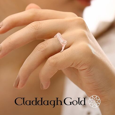 Claddagh Gold Women's 10K or 14K Peanut Charm Ring Available in Yellow Rose and White Gold with multiple ring sizes in Saudi Arabia