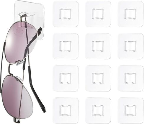 Glasses Holder 12pack Sunglass Organizer Wall, Acrylic Sunglass Holder Clear Sunglasses Display Rack for Multiple Glasses, Eyeglass Holder for Office & Home Decor in Saudi Arabia