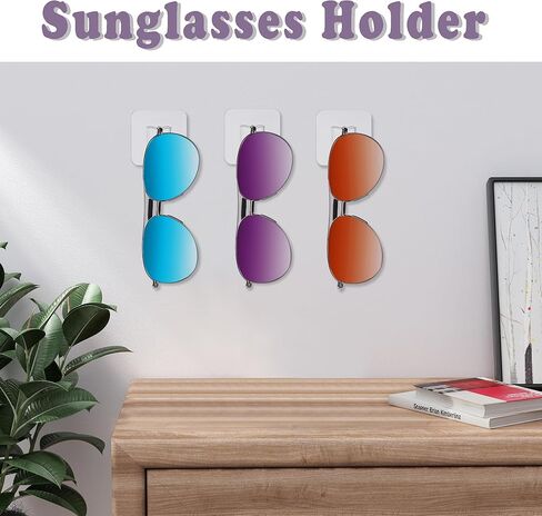 Glasses Holder 12pack Sunglass Organizer Wall, Acrylic Sunglass Holder Clear Sunglasses Display Rack for Multiple Glasses, Eyeglass Holder for Office & Home Decor in Saudi Arabia
