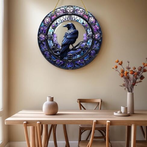Colorful Acrylic Circular Decorative Hanging Ornaments – Elegant Nightingale Window Hangings for Home Décor in Saudi Arabia