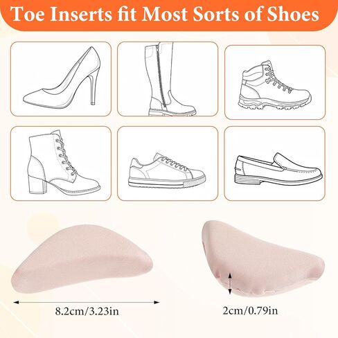 Shoe Filler Inserts for Loose Shoe, 4 Pairs Shoe Inserts to Make Shoes Smaller, Toe Cushion Filler Make Shoes Fit, Prevent Heel Sliping for Men and Women (L: One Size Bigger) in Saudi Arabia