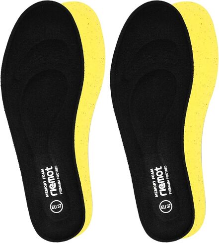 riemot 2 Pairs Memory Foam Insoles for Men Replacement Shoe Inserts for Work Boot,Sneaker,Comfort Cushion Shoe Insoles,Breathable Inner Soles Shock Absorbing for Foot Pain Relief Black US10/ EU43 in Saudi Arabia