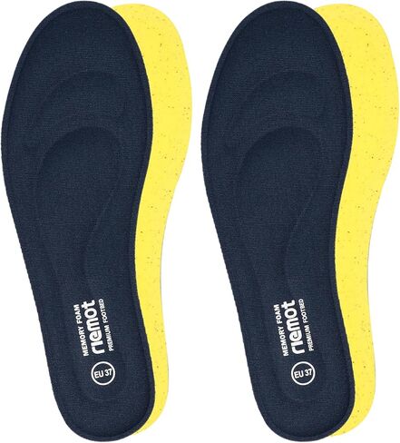 riemot 2 Pairs Memory Foam Insoles for Men Replacement Shoe Inserts for Work Boot,Sneaker,Comfort Cushion Shoe Insoles,Breathable Inner Soles Shock Absorbing for Foot Pain Relief Black US10/ EU43 in Saudi Arabia