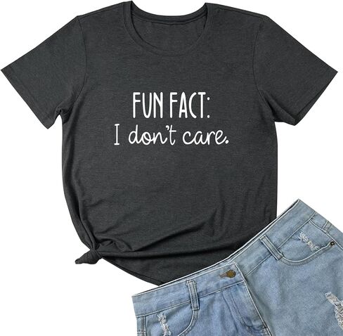 LOOKFACE Women Short Sleeve Tees Fun FACT Graphic Summer T Shirts in Saudi Arabia