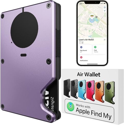 محفظة هوائية للرجال مع شريحة AirTag مدمجة، تعمل مع Apple Find My (iOS فقط)، تتبع محفظتك، محفظة رفيعة صغيرة للرجال، محفظة RFID للرجال، حامل بطاقة الائتمان (أزرق سماوي) in Kuwait