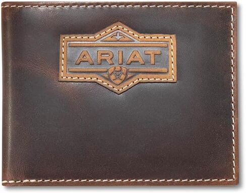 ARIAT Men's Crazy Horse Patch Leather Bifold Wallet in Saudi Arabia