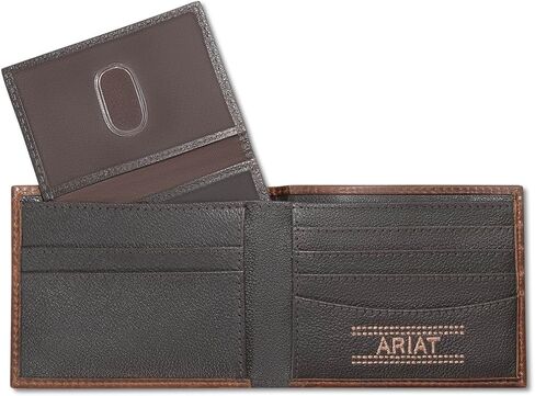 ARIAT Men's Crazy Horse Patch Leather Bifold Wallet in Saudi Arabia