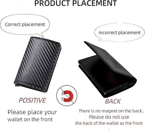 Smart Wallet for Men Minimalist RFID Blocking Wallet with 6 Cards Slots and Cash Slot, Pop-Up Business Card Box 6-8 Cards Capacity, Perfect for ID and Credit Card Protection in Saudi Arabia