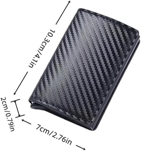 Smart Wallet for Men Minimalist RFID Blocking Wallet with 6 Cards Slots and Cash Slot, Pop-Up Business Card Box 6-8 Cards Capacity, Perfect for ID and Credit Card Protection in Saudi Arabia