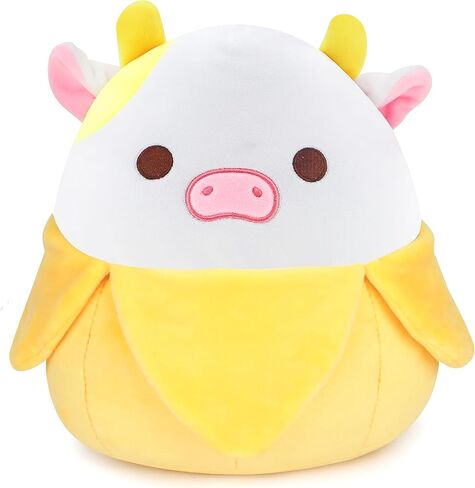 11-Inch Banana Cow Plush – Cute Cow Stuffed Animal, Super Soft Kawaii Plushie Pillow Toy for Kids & Adults, Birthday Gift, Room & Bed Decor in Saudi Arabia
