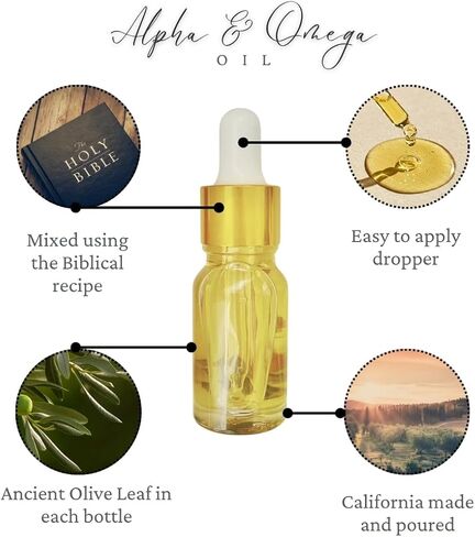 Alpha & Omega Anointing Oil – Natural Olive Oil Blend with Myrrh, Cassia, Calamus & Cinnamon | Blessed | Holy Oil | for Prayer, Comfort, Blessings, Reflection & Spiritual Practice | 10ml in Saudi Arabia