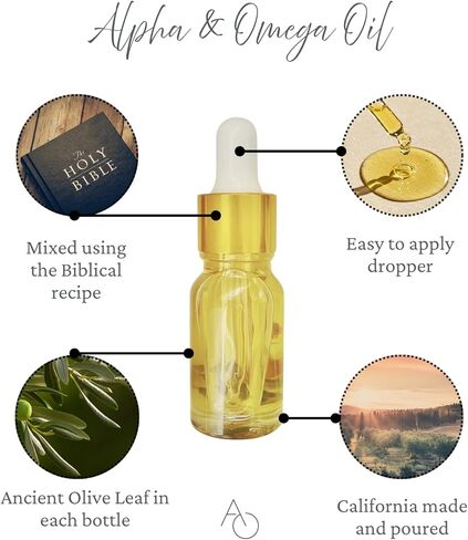 Alpha & Omega Anointing Oil – Natural Olive Oil Blend with Myrrh, Cassia, Calamus & Cinnamon | Blessed | Holy Oil | for Prayer, Comfort, Blessings, Reflection & Spiritual Practice | 10ml in Saudi Arabia