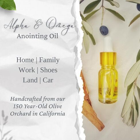 Alpha & Omega Anointing Oil – Natural Olive Oil Blend with Myrrh, Cassia, Calamus & Cinnamon | Blessed | Holy Oil | for Prayer, Comfort, Blessings, Reflection & Spiritual Practice | 10ml in Saudi Arabia