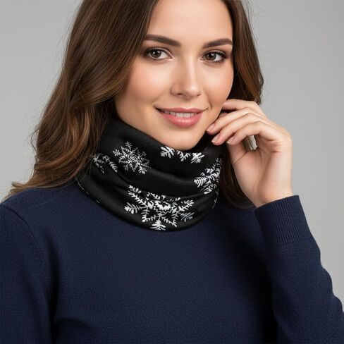 2-Pack Convertible Neck Warmer Set, Multi-Way Snow Print Scarf and Hat for Outdoor Winter Wear in Saudi Arabia
