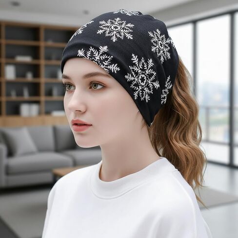 2-Pack Convertible Neck Warmer Set, Multi-Way Snow Print Scarf and Hat for Outdoor Winter Wear in Saudi Arabia
