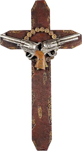 Urbalabs Barbwire Horseshoe and Railroad Nail Spike on Distressed Western Plank 14" Wall Hanging Cross Country Rustic Wall Decor Western Cowboy Art Room Decoration for Office Home in Kuwait
