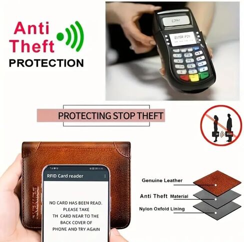 1Pc Men's Genuine Leather Short Wallet, Casual Style Three-Fold Design, Multiple Card Slots, Anti-Theft Protection, Durable & Stylish for Everyday Use, Secure Card Holder Casual Wallet in Saudi Arabia