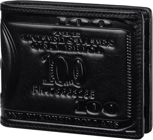 Us Dollar Bill Wallet for Men-Genuine Leather RFID Blocking Bifold Stylish Wallet (Black) in Saudi Arabia