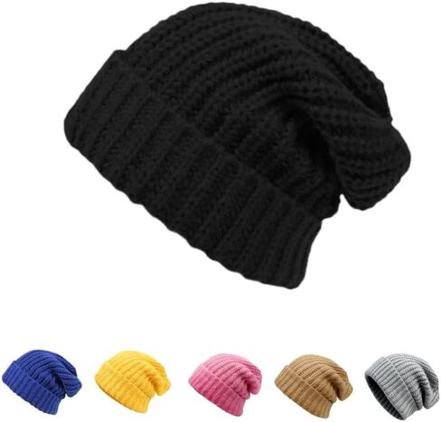Winter Cable Knit Beanie Hat for Women Stretch Warm Knit Hat Stocking Cuffed Cap in Saudi Arabia