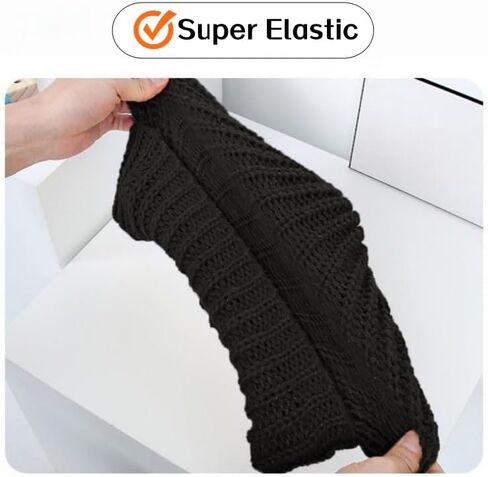 Winter Cable Knit Beanie Hat for Women Stretch Warm Knit Hat Stocking Cuffed Cap in Saudi Arabia