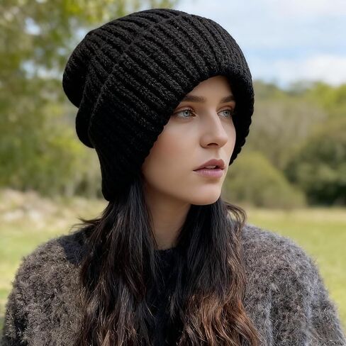 Winter Cable Knit Beanie Hat for Women Stretch Warm Knit Hat Stocking Cuffed Cap in Saudi Arabia