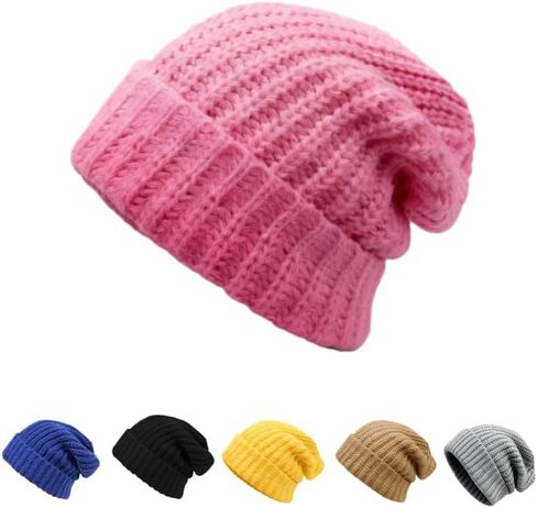 Winter Cable Knit Beanie Hat for Women Stretch Warm Knit Hat Stocking Cuffed Cap in Saudi Arabia