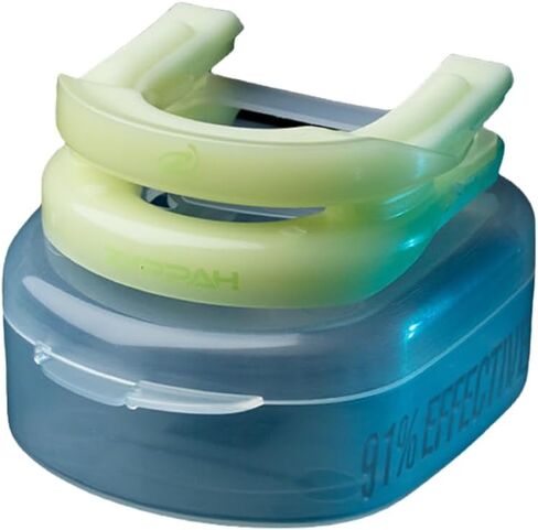 قطعة الفم الهجينة المضادة للشخير من ZYPPAH | حارس الفم لنوم أفضل | قطعة الفم مع حزام اللسان لوقف الشخير | قالب مخصص للفم | نوم سعيد | شبح | 2.25 × 2.75 × 1 بوصة in Kuwait