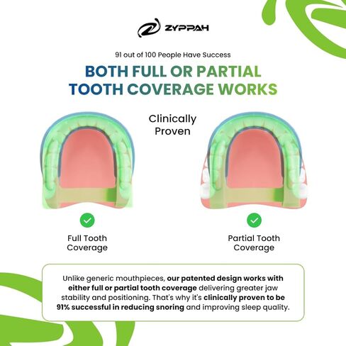 قطعة الفم الهجينة المضادة للشخير من ZYPPAH | حارس الفم لنوم أفضل | قطعة الفم مع حزام اللسان لوقف الشخير | قالب مخصص للفم | نوم سعيد | شبح | 2.25 × 2.75 × 1 بوصة in Kuwait