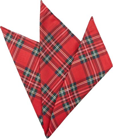 Jacob Alexander Royal Stewart Red Plaid Men's Regular Neck Tie and Pocket Square Set in Saudi Arabia