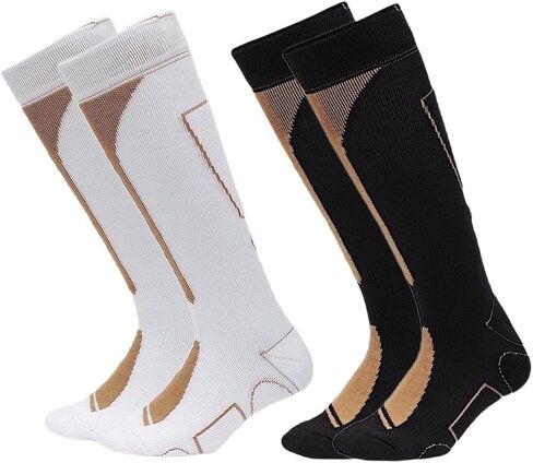 Copper Infused Athletic Performance Cooling Sock, Knee High Men and Women 2 Pack in Saudi Arabia