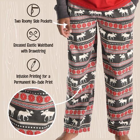 Lazy One Pajama Pants For Men, Men's Separate Bottoms, Lounge Pants, Animal, Nordic (Moose Fair Isle, X-SMALL) in Saudi Arabia