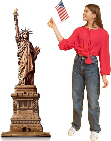 5 Ft Statue of Liberty Cardboard Stand up Cutout Independence Day Patriotic PVC Stand up Photo Props Waterproof New York City Themed Cutout for 4th of July Party Decoration in Saudi Arabia