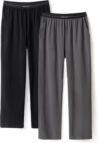 DAVID ARCHY Men's Pajama Pants Cotton Comfy Sleep Bottoms, Lightweight Lounge Pants with Pockets Soft Sleepwear PJs, 2 Pack in Saudi Arabia