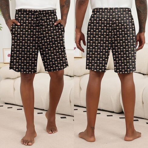 Ekouaer Men's Pajama Shorts Soft Sleepwear Bottoms Elastic Waistband Loungewear Breathable Men Shorts with Pockets in Saudi Arabia