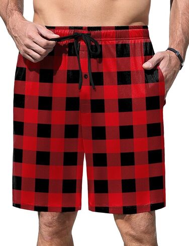 Ekouaer Men's Pajama Shorts Soft Sleepwear Bottoms Elastic Waistband Loungewear Breathable Men Shorts with Pockets in Saudi Arabia