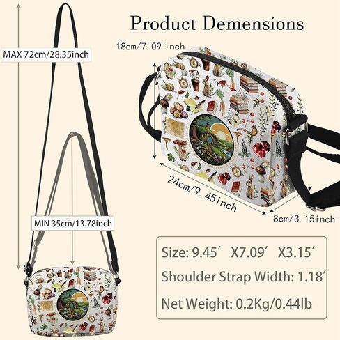 حقيبة WCGXKO Fantasy Bookish Fandom Crossbody على شكل حرف L هدية أدبية لمحبي الأفلام in Saudi Arabia