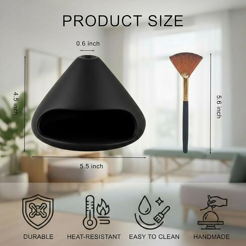 Palo Santo Holder Incense Burner,Sage Sticks Incense Holder,Zongzi Clay Smudge Bowl with Chimney,Mini Cone Ceramic Fireplace for Cedar,Yoga,Sleep,Home Decor,Anxiety Relief Meditation for Women (Black) in Saudi Arabia