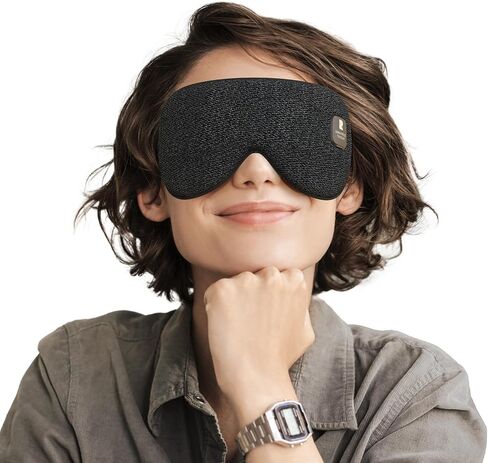 Heated Eye Mask, Cordless Heat Eye Compress for Dry Eye Stye Relax, Blackout Electric Warm Eye Mask for Airplane Sleeping for Travel, Birthday Idea for Woman/Man (Grey) in Saudi Arabia