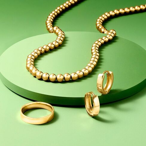 Pure Collection by Ross-Simons Italian 5mm 18kt Gold Over Sterling Bead Necklace. 16 inches in Saudi Arabia