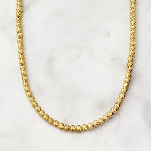 Pure Collection by Ross-Simons Italian 5mm 18kt Gold Over Sterling Bead Necklace. 16 inches in Saudi Arabia
