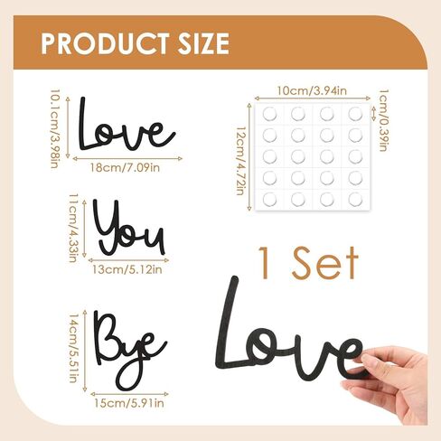 21.6 بوصة علامة Love You Bye الخشبية، لوحة ديكور جدار المنزل فوق الباب، ديكور بسيط أسود حديث للباب الأمامي، مدخل غرفة المعيشة الجمالية، أظهر حبك ودافئًا لعائلتك (أسود) in Saudi Arabia