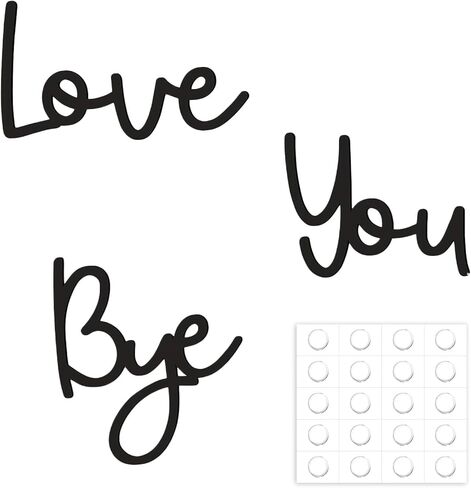 21.6 بوصة علامة Love You Bye الخشبية، لوحة ديكور جدار المنزل فوق الباب، ديكور بسيط أسود حديث للباب الأمامي، مدخل غرفة المعيشة الجمالية، أظهر حبك ودافئًا لعائلتك (أسود) in Saudi Arabia