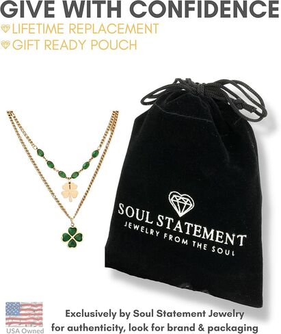 Clover Layered Choker Necklace for Women & Teens, Saint Patrick's Day Jewelry, Shamrock Necklace with Adjustable Chain Length, Gold Plated Necklace in Kuwait