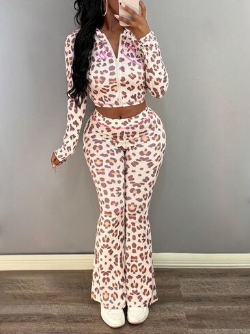 Fall Street Sets for Women Graphic Girl Print Zip Up Hoodie Pants Outfits Workout Long Sleeve Rave Two Pieces Set Women in Saudi Arabia