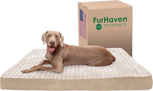 Furhaven Cooling Gel Dog Bed for Medium/Small Dogs w/ Removable Washable Cover, For Dogs Up to 35 lbs - Ultra Plush Faux Fur & Suede Mattress - Gray, Medium in Kuwait