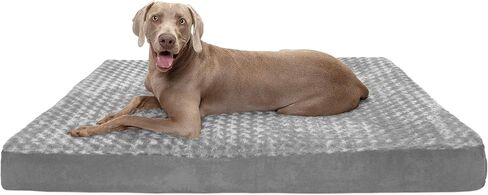 Furhaven Cooling Gel Dog Bed for Medium/Small Dogs w/ Removable Washable Cover, For Dogs Up to 35 lbs - Ultra Plush Faux Fur & Suede Mattress - Gray, Medium in Kuwait